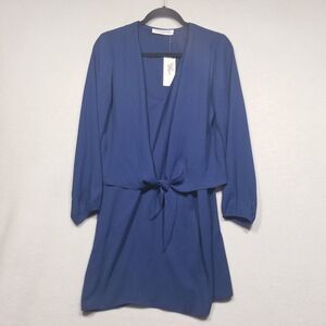 Amanda Uprichard Small Dress Fulton Knee Length Long Sleeve Chiffon Preppy NEW
